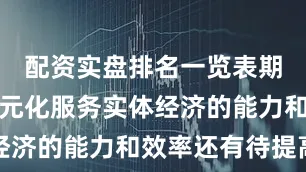配资实盘排名一览表期货行业多元化服务实体经济的能力和效率还有待提高